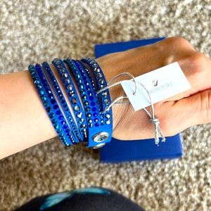 Swarovski wrap bracelet in ombré blue
